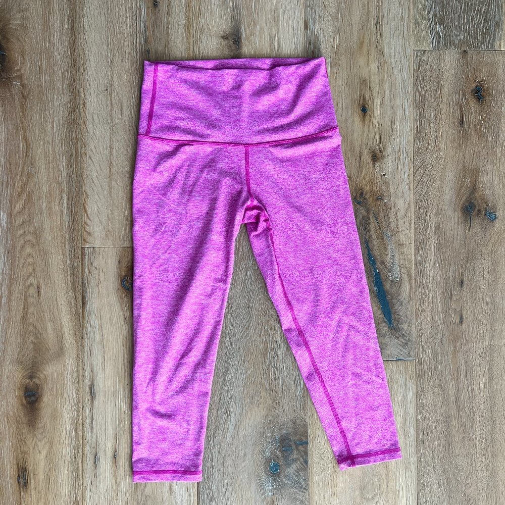 Ivivva Lululemon Rhythmic Tight Leggings Pink Heather Girls 14 or Women Sz 0,2,4